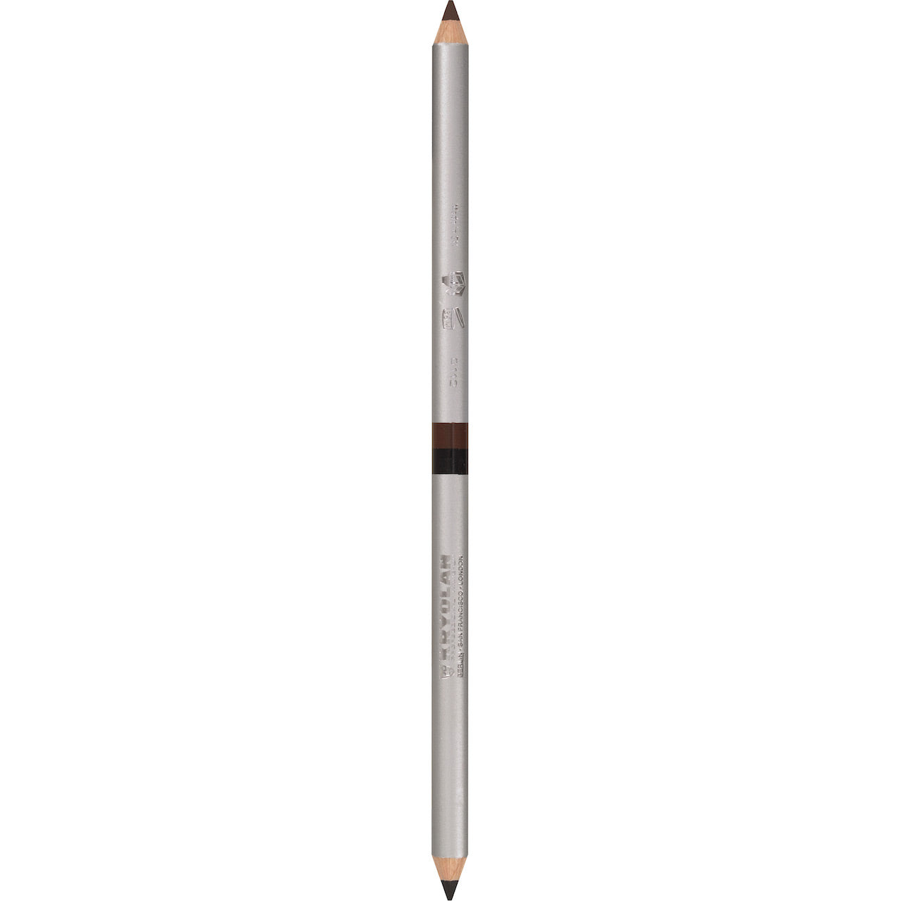 Lápiz doble punta Kryolan delineador negro y marrón de textura suave para cara y cuerpo