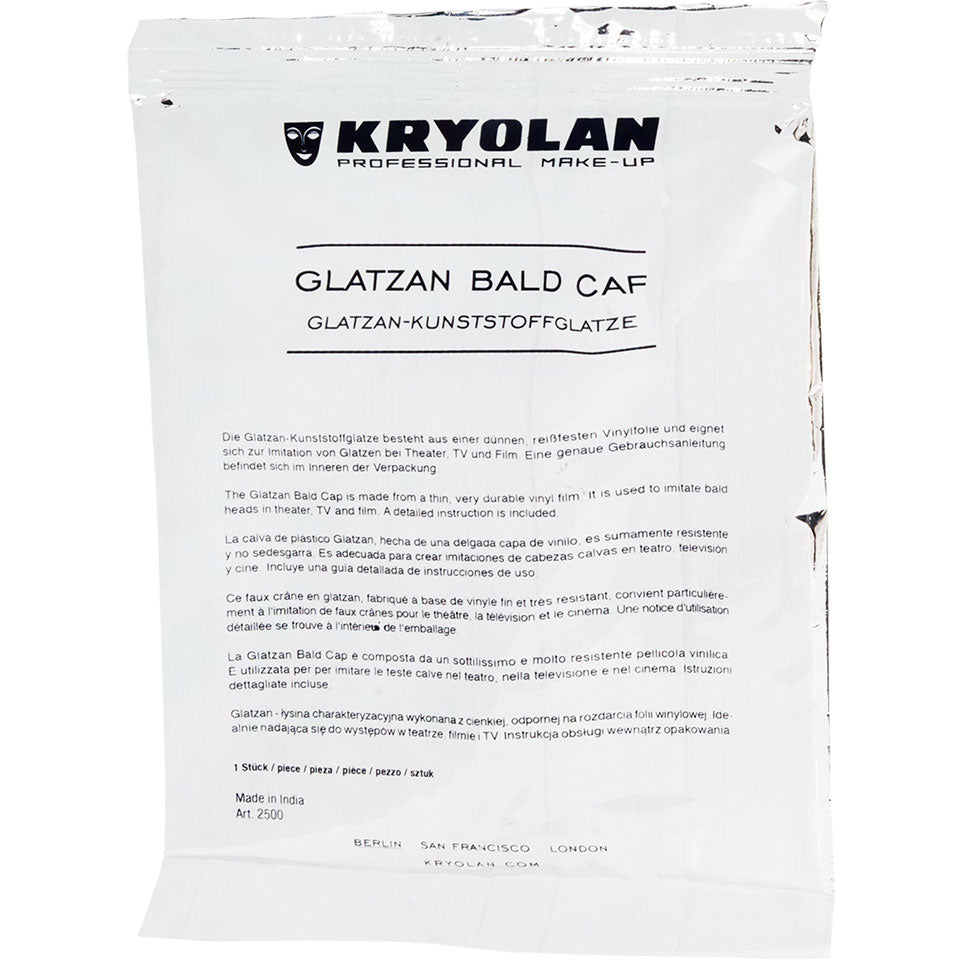 Calva de Glatzan Kryolan gorra plástica delgada y resistente para maquillaje teatral y caracterización