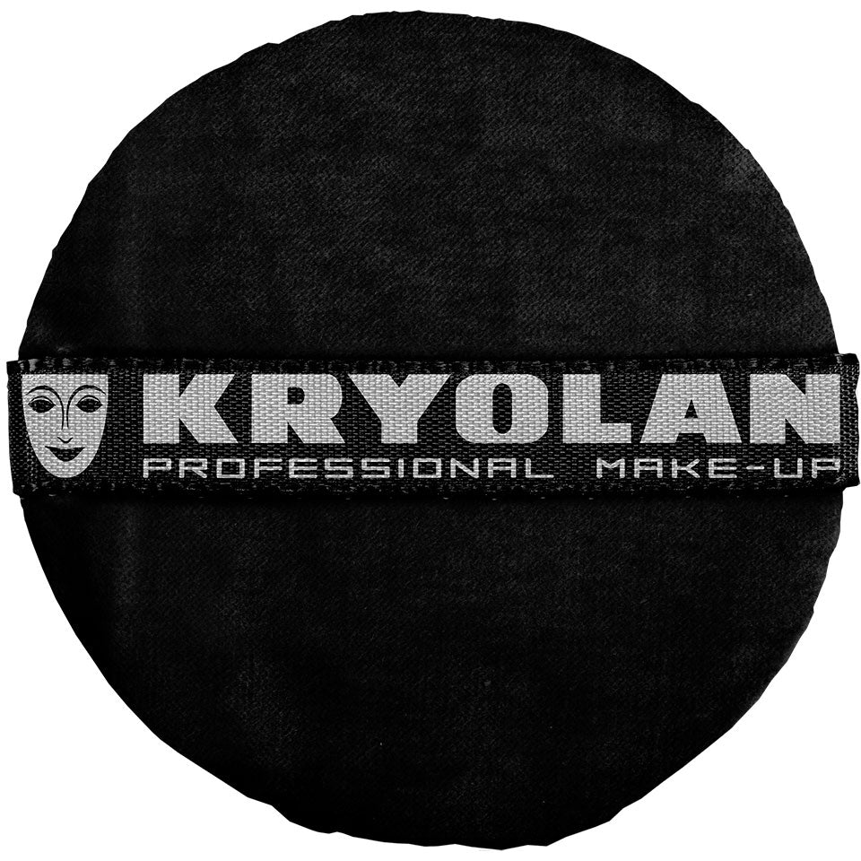 Pomo de polvo Premium Kryolan hecho a mano en terciopelo de algodón negro para aplicación de maquillaje